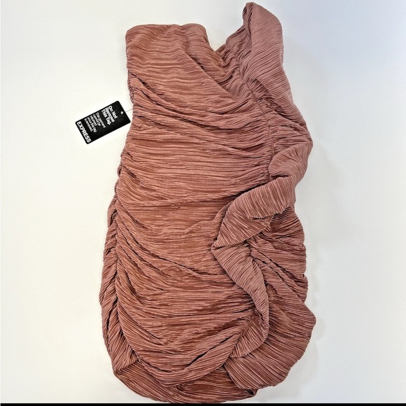 Express Pink Ruched Pencil Dress for Night Out - Picture 1 of 5